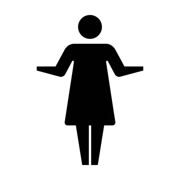 Жінка Значок Відкриті Руки Векторна Жіноча Особа Піднятими Руками Символ — стоковий вектор