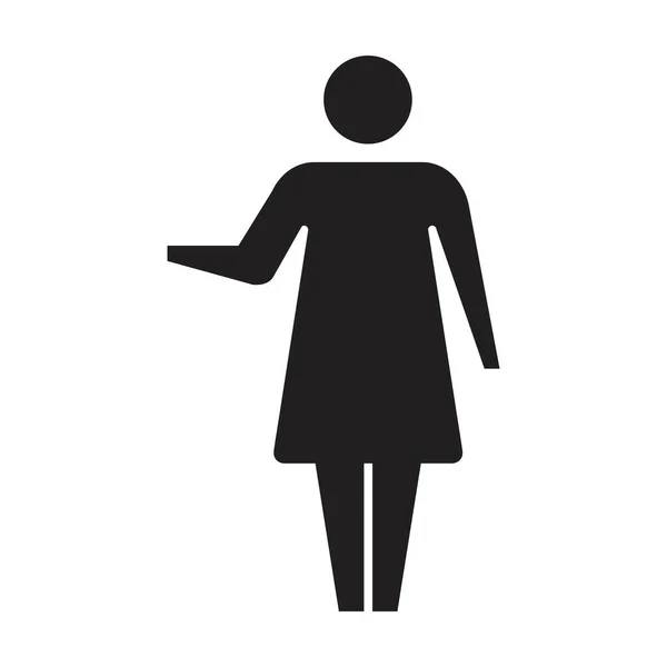 Γυναίκα Εικονίδιο Ανοιχτό Βραχίονα Διάνυσμα Θηλυκό Πρόσωπο Υψωμένα Χέρια Σύμβολο — Διανυσματικό Αρχείο