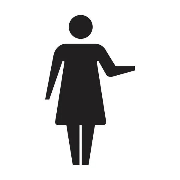 Γυναίκα Εικονίδιο Ανοιχτό Βραχίονα Διάνυσμα Θηλυκό Πρόσωπο Υψωμένα Χέρια Σύμβολο — Διανυσματικό Αρχείο