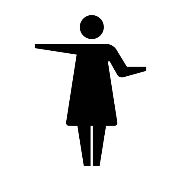 Жінка Значок Відкриті Руки Векторна Жінка Піднятими Руками Символ Ілюстрації — стоковий вектор