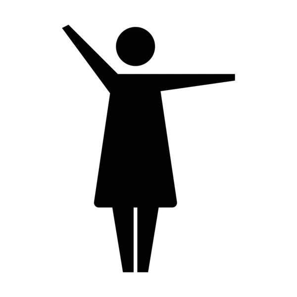 Femme Icône Bras Ouverts Vecteur Femme Personne Avec Les Mains — Image vectorielle