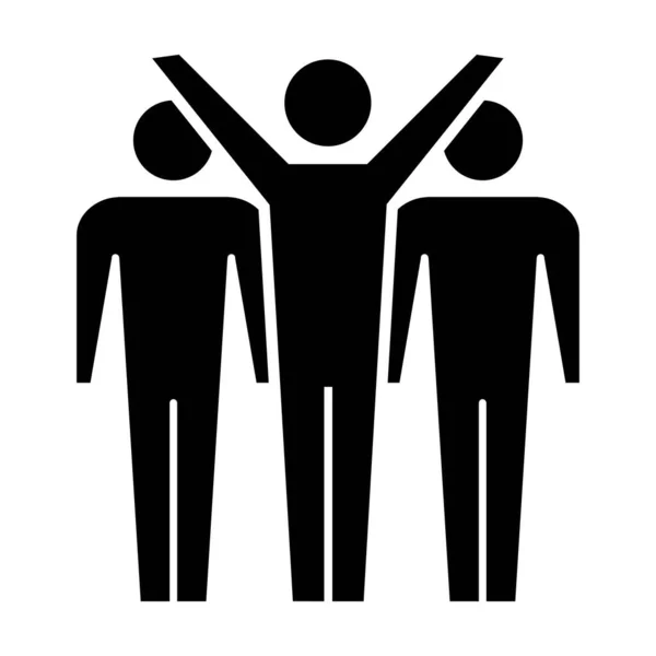 Przywództwo Ikona Wektor Grupa Ludzi Lider Symbol Glif Piktogram Ilustracja — Wektor stockowy