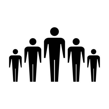 İnsanlardan oluşan liderlik ikonu vektör grubu ve kabartma resim çiziminde lider sembolü