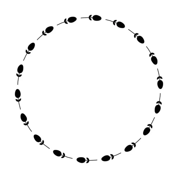 Bloemencirkel Rand Ontwerp Afgeronde Bloem Frame Ring Voor Decoratie Ornament — Stockvector