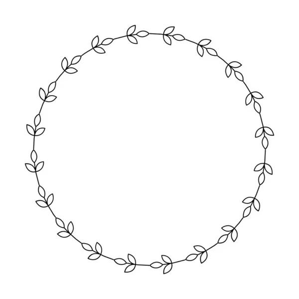 Kwiatowy Okrąg Obramowanie Projektu Zaokrąglony Kwiat Ramki Pierścień Dekoracji Ozdoby — Wektor stockowy