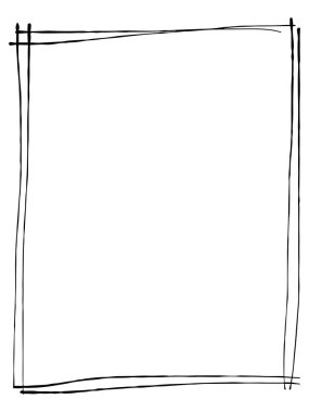 Vektör illüstrasyonunda tasarım için dekoratif klasik karalama ögesi için çerçeve kenarlığı çizilmiş şekil simgesi