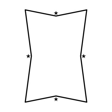Vektör illüstrasyonunda tasarım için dekoratif klasik karalama ögesi için yıldız çerçevesi dikey özet şekil simgesi