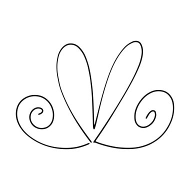 El çizimi kalp sembolü ayırıcı sınır çerçeve simgesi aşk için, romantik moda dekor arkaplan unsuru için karalama sanatı bir kabartma resimleme