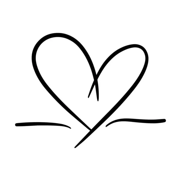 Ręcznie Rysowany Symbol Serca Ikona Miłości Dla Romantycznej Modnej Sztuki — Wektor stockowy