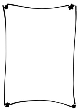 Yıldız çerçeve kenarı, vektör illüstrasyonunda tasarım için el çizimi dikey soyut dekoratif karalama ögesi