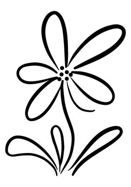 Çiçeksel, çiçek illüstrasyon vektörü, özet el çizimsiz desen karalama elementi şekli dokunun arka planı için 