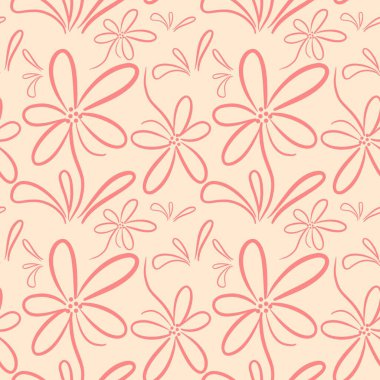 Kusursuz çiçek desenli element vektörü şekil karalama bitkisi soyut doku dijital kağıt ve yazdırma materyalleri için arkaplan çizimi.