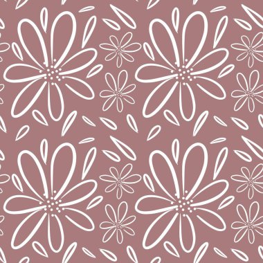 Kusursuz çiçek desenli element vektörü şekil karalama bitkisi soyut doku dijital kağıt ve yazdırma materyalleri için arkaplan çizimi.