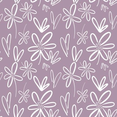 Kusursuz çiçek desenli element vektörü şekil karalama bitkisi soyut doku dijital kağıt ve yazdırma materyalleri için arkaplan çizimi.