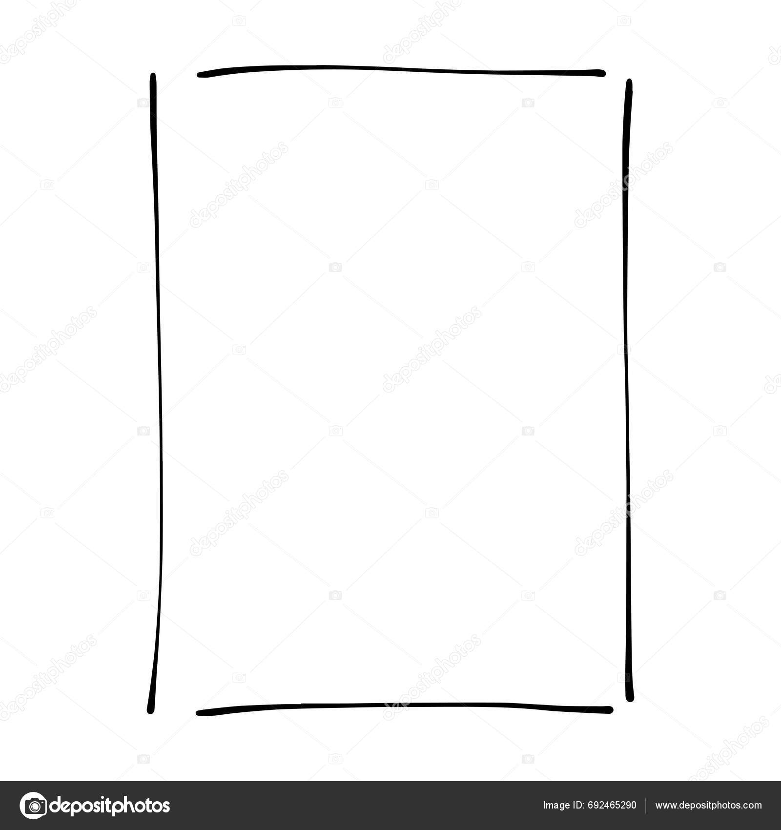 Frame Border Hand Drawn Rectangle Shape Icon Decorative Vintage Doodle ...