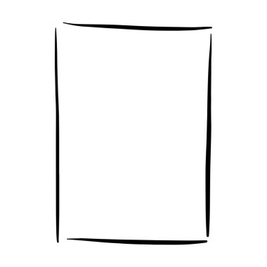 Vektör illüstrasyonunda tasarım için dekoratif klasik karalama ögesi için çerçeve kenarlığı çizilmiş dikdörtgen şekil simgesi