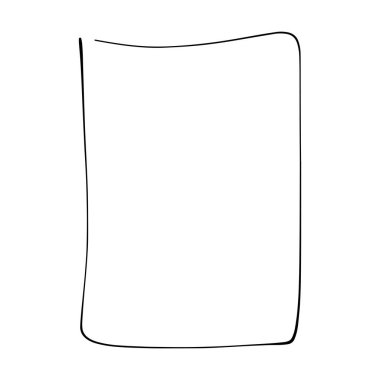 Vektör illüstrasyonunda tasarım için dekoratif klasik karalama ögesi için çerçeve kenarlığı çizilmiş dikdörtgen şekil simgesi