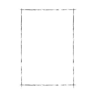 Vektör illüstrasyonunda tasarım için dekoratif klasik karalama ögesi için çerçeve kenarlığı grunge şekil simgesi