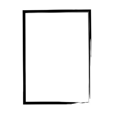 Vektör illüstrasyonunda basit pankart tasarımı için Grunge çerçeve şekli simgesi, dikey dikdörtgen dekoratif klasik sınır karalama ögesi