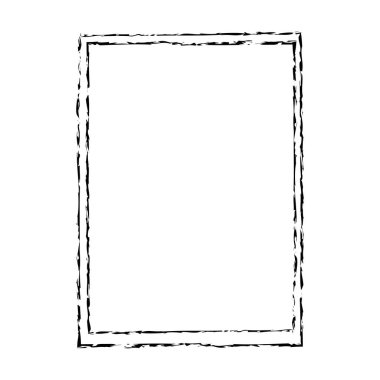 Grunge çerçeve şekli simgesi, dikey dikdörtgen dekoratif klasik sınır karalama ögesi vektör çiziminde basit pankart tasarımı için