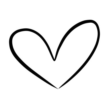 Kalp sembolü, el çizimi aşk ve romantik karalama sanat çizimi. 