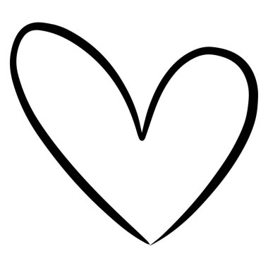 Kalp sembolü, el çizimi aşk ve romantik karalama sanat çizimi. 