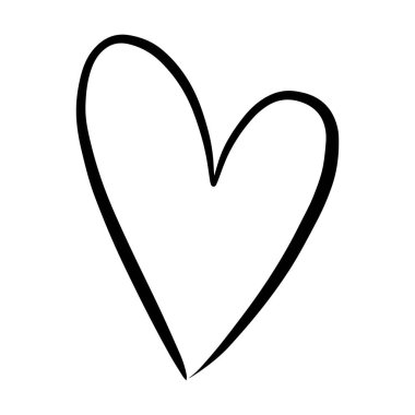 Kalp sembolü, el çizimi aşk ve romantik karalama sanat çizimi. 