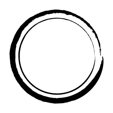Tasarım illüstrasyonu için dekoratif grunge karalama ögesi için çember çerçeve kenar arka plan şablonu