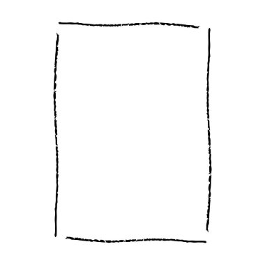 Grunge çerçeve kenar şekli simgesi, dikey dikdörtgen dekoratif karalama ögesi vektör illüstrasyonunda tasarım için