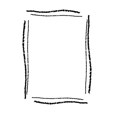 Grunge çerçeve kenar şekli simgesi, dikey dikdörtgen dekoratif karalama ögesi vektör illüstrasyonunda tasarım için