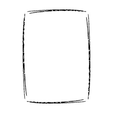 Grunge çerçeve kenar şekli simgesi, dikey dikdörtgen dekoratif karalama ögesi vektör illüstrasyonunda tasarım için