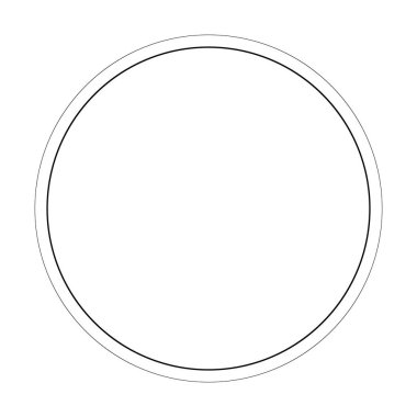 Vektör illüstrasyonunda tasarım için dekoratif klasik karalama ögesi için çember çerçeve kenar şekli simgesi