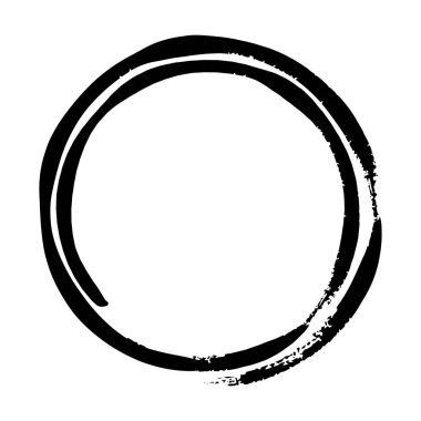 Tasarım çizimi için dekoratif karalama ögesi için daire çerçeve grunge arkaplan şablonu