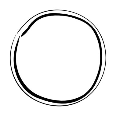 Tasarım çizimi için dekoratif karalama ögesi için daire çerçeve grunge arkaplan şablonu