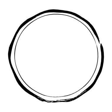 Tasarım çizimi için dekoratif karalama ögesi için daire çerçeve grunge arkaplan şablonu
