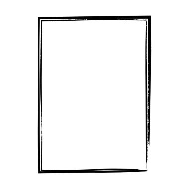 Çizim kenarlığı, grunge şekli simgesi, dikey dikdörtgen dekoratif karalama ögesi vektör illüstrasyonunda tasarım için