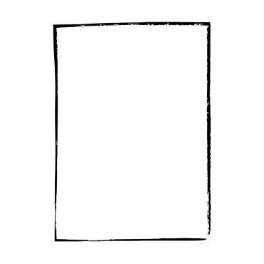 Çizim kenarlığı, grunge şekli simgesi, dikey dikdörtgen dekoratif karalama ögesi vektör illüstrasyonunda tasarım için