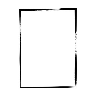 Çizim kenarlığı, grunge şekli simgesi, dikey dikdörtgen dekoratif karalama ögesi vektör illüstrasyonunda tasarım için