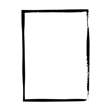 Çizim kenarlığı, grunge şekli simgesi, dikey dikdörtgen dekoratif karalama ögesi vektör illüstrasyonunda tasarım için