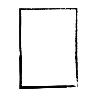 Çizim kenarlığı, grunge şekli simgesi, dikey dikdörtgen dekoratif karalama ögesi vektör illüstrasyonunda tasarım için