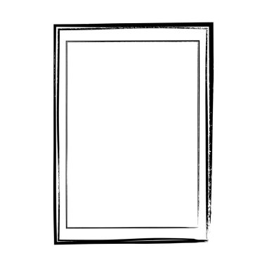 Çizim kenarlığı, grunge şekli simgesi, dikey dikdörtgen dekoratif karalama ögesi vektör illüstrasyonunda tasarım için