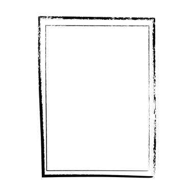 Çizim kenarlığı, grunge şekli simgesi, dikey dikdörtgen dekoratif karalama ögesi vektör illüstrasyonunda tasarım için