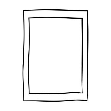 Çizim kenarlığı, grunge şekli simgesi, dikey dikdörtgen dekoratif karalama ögesi vektör illüstrasyonunda tasarım için