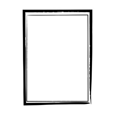 Çizim kenarlığı, grunge şekli simgesi, dikey dikdörtgen dekoratif karalama ögesi vektör illüstrasyonunda tasarım için