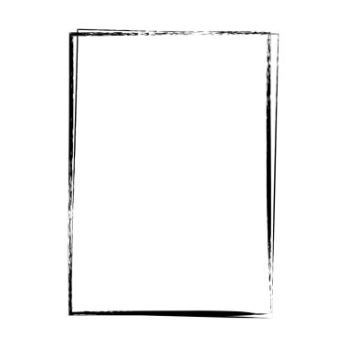Çizim kenarlığı, grunge şekli simgesi, dikey dikdörtgen dekoratif karalama ögesi vektör illüstrasyonunda tasarım için