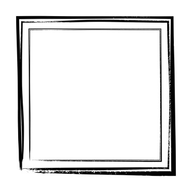 Çerçeve kenarı, kare grunge şekil simgesi, dikey dikdörtgen dekoratif karalama ögesi vektör illüstrasyonunda tasarım için