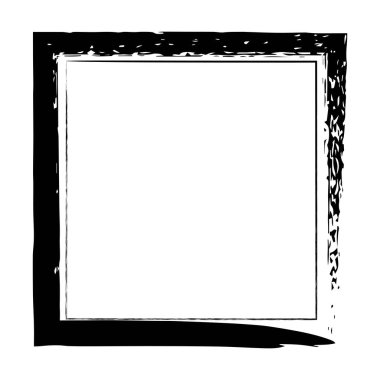 Çerçeve kenarı, kare grunge şekil simgesi, dikey dikdörtgen dekoratif karalama ögesi vektör illüstrasyonunda tasarım için