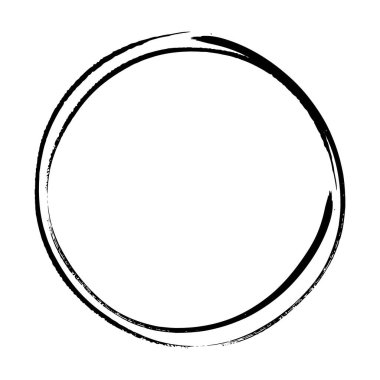 Çember çerçeve simgesi, grunge element sınır arkaplan şeması tasarım çizimi için dekoratif karalama şablonu