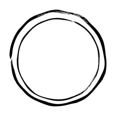 Çember çerçeve simgesi, grunge element sınır arkaplan şeması tasarım çizimi için dekoratif karalama şablonu