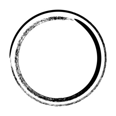 Çember çerçeve simgesi, grunge element sınır arkaplan şeması tasarım çizimi için dekoratif karalama şablonu